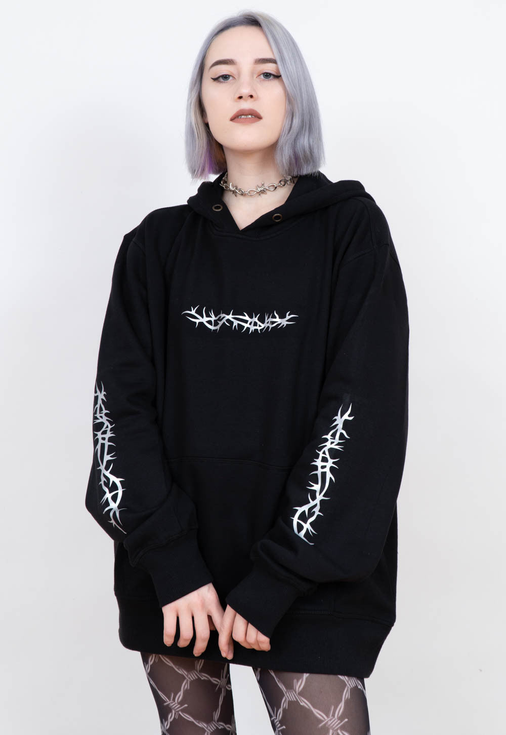 REFLECTIVE BARBED WIRE HOODIE
